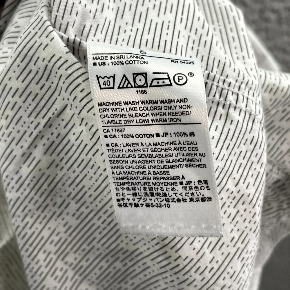 Banana Republic Organic Cotton Shirt Mens Large Gray Stripe Slim Fit Minimalist